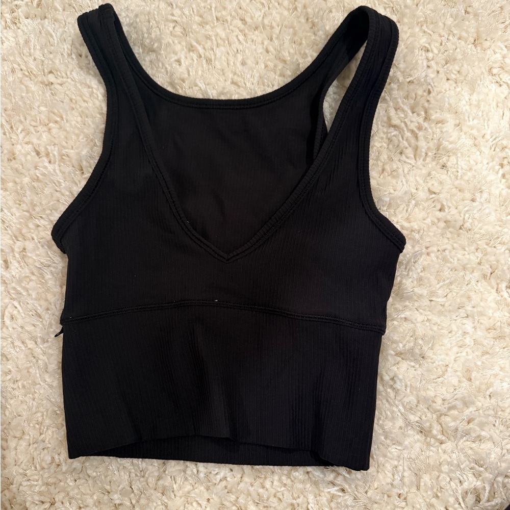 Black Ribbed Tank Top
